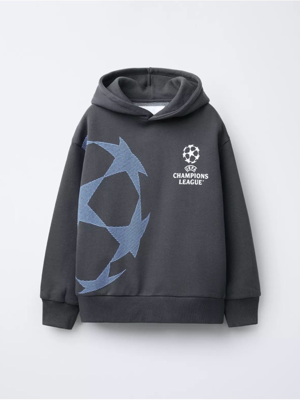 Kids' Charcoal Hoodie with Blue Graphic - Picture 1 of 6